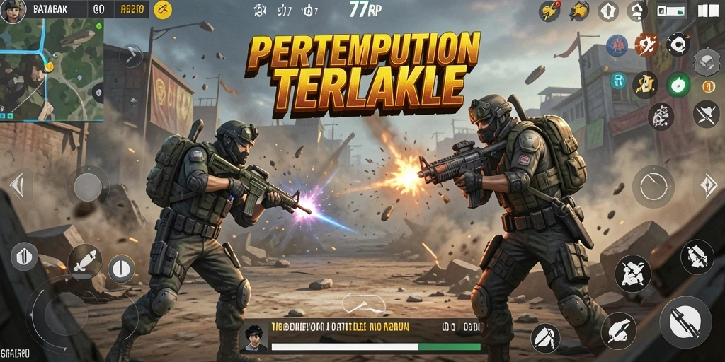 Tangkapan layar menunjukkan aksi mendebarkan di arena Battle Royale.