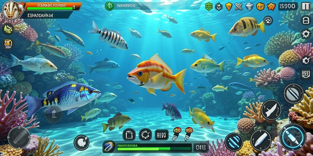 Tampilan menarik dari gameplay Tembak Ikan ESHATOTO yang penuh warna.