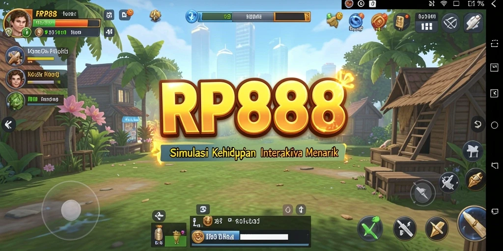 Screenshot menunjukkan karakter berinteraksi dalam dunia yang kaya detail.